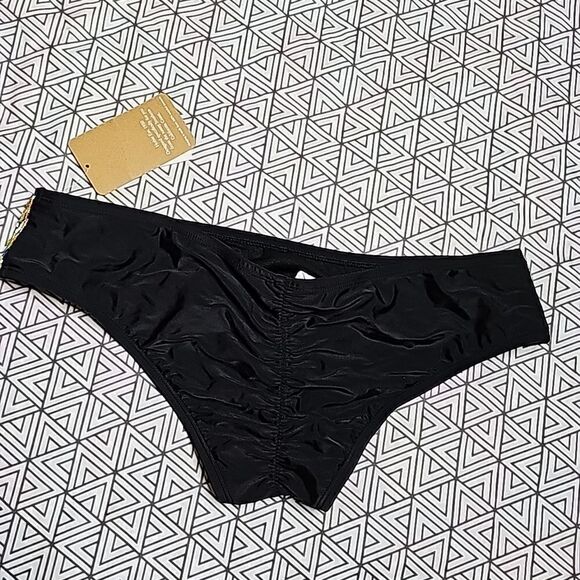 NWT Hobie XL Beaded Scrunch butt hipster cheeky bikini bottoms black - Picture 3 of 7